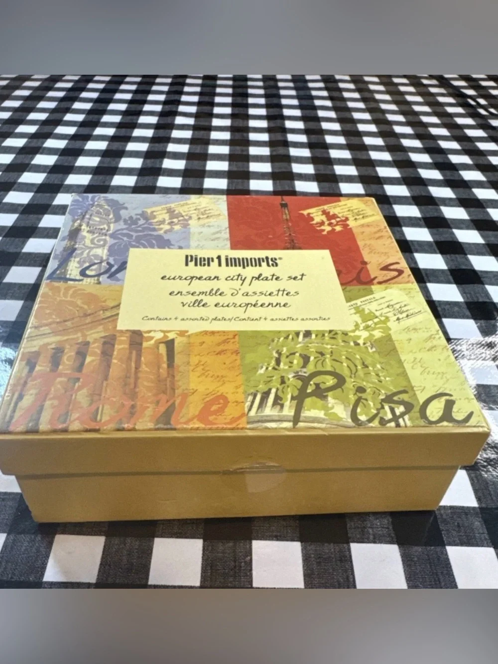 PIER 1 IMPORTS EUROPEAN CITY APPETIZER PLATE SET - IN BOX